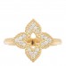 18K Yellow Gold Diamond Small Venetian Princess Flower Ring 53 6.25