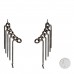 Metal Cascade Chain Ear Climber Earrings Silver