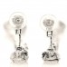 Crystal Drop Clip Earrings Silver
