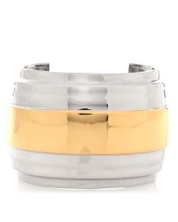 Metal Two Tone Cuff Bracelet Gold Silver