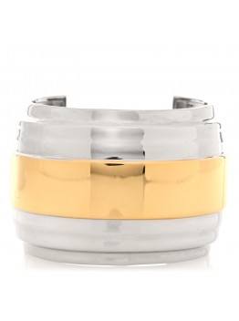 Metal Two Tone Cuff Bracelet Gold Silver