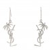 Metal Monogram Palm Earrings Silver