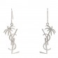 Metal Monogram Palm Earrings Silver