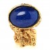 Glass Cabochon Arty Ovale Ring 49 5 Gold Blue