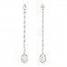 Crystal Drop Clip Earrings Silver
