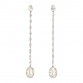 Crystal Drop Clip Earrings Silver