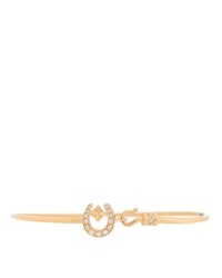 18K Yellow Gold Diamond Horseshoe Bangle Bracelet