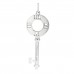 18K White Gold Diamond Atlas Pierced Key Pendant