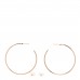 18K Rose Gold Extra Large T Wire Hoop Earrings