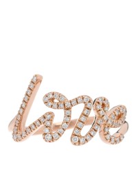 18K Rose Gold Diamond Paloma's Graffiti Love Ring 53 6.5