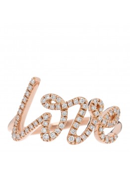 18K Rose Gold Diamond Paloma's Graffiti Love Ring 53 6.5