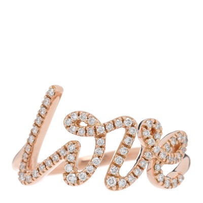 18K Rose Gold Diamond Paloma's Graffiti Love Ring 53 6.5