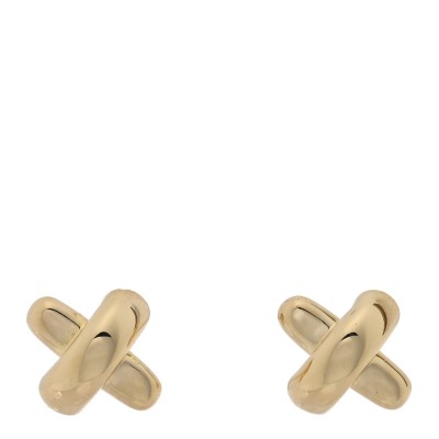 18K Yellow Gold 5mm Cross Stitch Earrings
