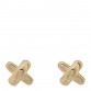 18K Yellow Gold 5mm Cross Stitch Earrings