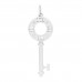 18K White Gold Diamond Atlas Pierced Key Pendant