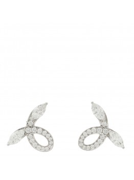 Platinum Diamond Victoria Bow Earrings