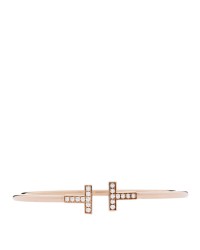 18K Rose Gold Diamond T Wire Bracelet