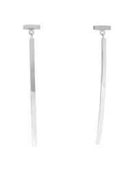 18K White Gold T Bar Earrings
