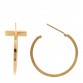 18K Rose Gold Medium T Wire Hoop Earrings