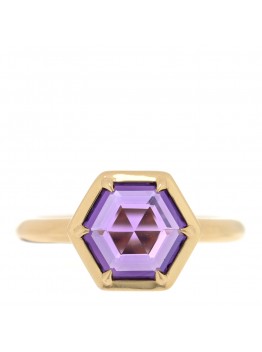18K Yellow Gold Amethyst Small Paloma Picasso Studio Hexagon Ring 47 4