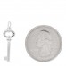 18K White Gold Diamond Mini Vintage Oval Key Pendant