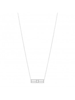 18K White Gold Diamond Tiffany T Two Open Horizontal Bar Pendant