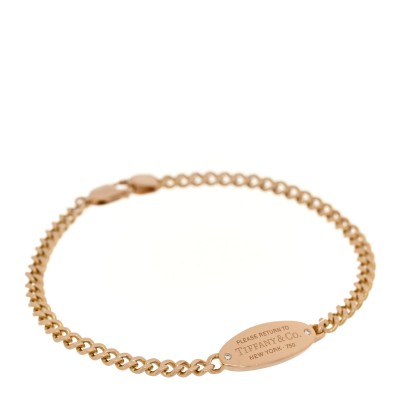 18K Rose Gold Diamond Return To Tiffany Oval ID Bracelet