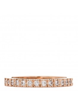 18K Rose Gold Diamond Soleste Half Eternity Band Ring 46 3.75