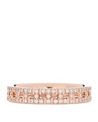 18K Rose Gold Diamond Narrow T True Band Ring 49 5