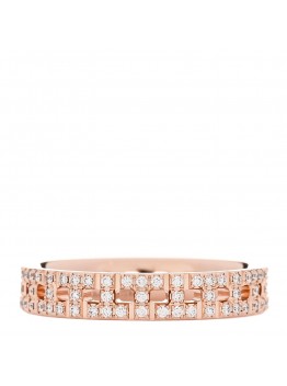 18K Rose Gold Diamond Narrow T True Band Ring 49 5