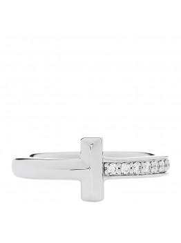 18K White Gold Diamond T T1 Ring 47 4