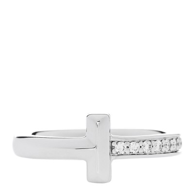 18K White Gold Diamond T T1 Ring 47 4