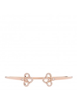 18K Rose Gold Diamond Fleur De Lis Wire Bracelet