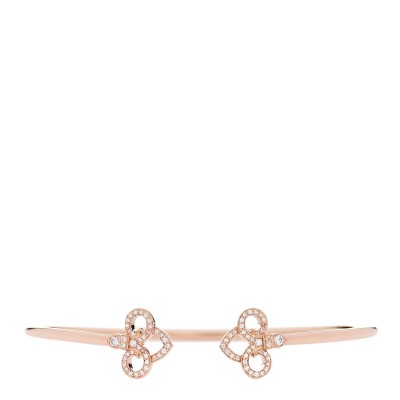 18K Rose Gold Diamond Fleur De Lis Wire Bracelet