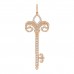 18K Rose Gold Diamond .54ct Fleur De Lis Key Pendant