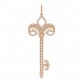 18K Rose Gold Diamond .54ct Fleur De Lis Key Pendant