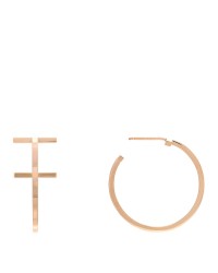 18K Rose Gold Medium T Wire Hoop Earrings