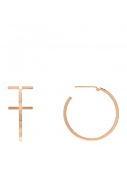 18K Rose Gold Medium T Wire Hoop Earrings