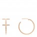 18K Rose Gold Medium T Wire Hoop Earrings