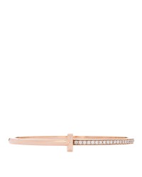 18K Rose Gold Diamond Narrow T1 Hinged Bangle Bracelet