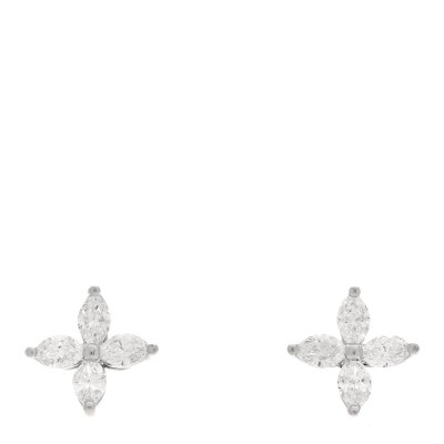 Platinum Diamond .64ct Small Victoria Earrings