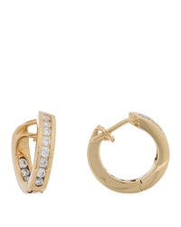 18K Yellow Gold Diamond .73ctw Inside-Out Hoop Earrings