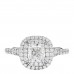 Platinum Diamond .71ct Soleste Cushion Cut Double Halo Engagement Ring 48 4.5