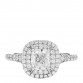 Platinum Diamond .71ct Soleste Cushion Cut Double Halo Engagement Ring 48 4.5