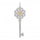 Platinum 18K Yellow Gold Diamond Fancy Yellow Diamond Rose Key Pendant