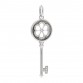 18K White Gold Diamond Blossom Key Pendant