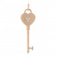 18K Rose Gold Diamond Heart Key Pendant