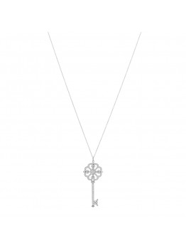 Platinum Diamond Enchant Primrose Key Pendant