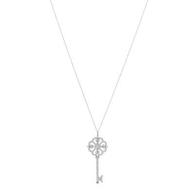 Platinum Diamond Enchant Primrose Key Pendant