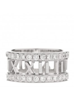 18K White Gold Diamond Wide Atlas Open Ring 52 6
